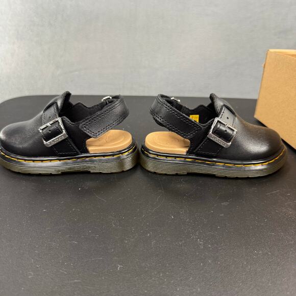 Dr. Martens Junior JORGIE Leather Slingback Mules Sandals Size Kids 6 Black - Picture 5 of 9